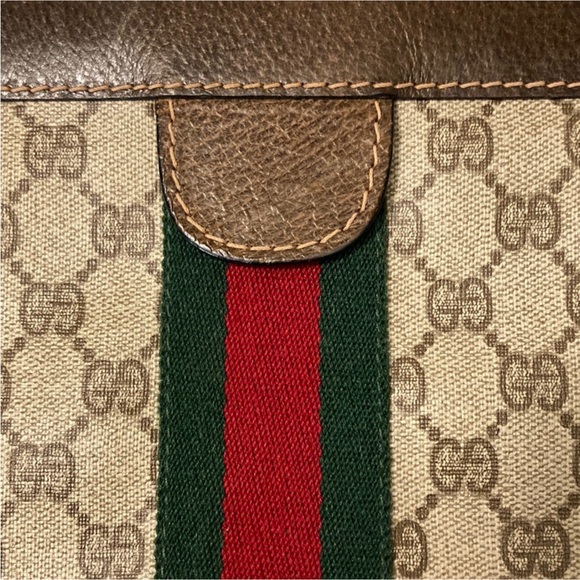 Authentic Vintage GUCCI GG Monogram Web Sherry Line Clutch Large - Picture 7 of 15